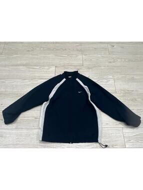 Nike Men's Navy Blue Solid Collared Full Zip Track Jacket L $98